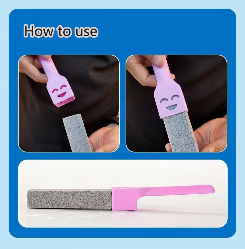 10 Pack Pumice Stone Scouring Sticks with 2 Universal Handles, Grey Pumice Stone Cleaner for Cleaning Toilets, Bathrooms, Kitchens, Spas and Pools, Plus 1 Dual-Use 2-in-1 Dustpan Brush (11-in-1) - color: 11-in-1