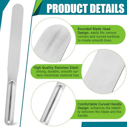 Saillong 7PCS Caulking Spatula Tool Set, Professional Stainless Steel Caulk Finishing Tools, Multifunctional Streamline Caulk Spatula, From 3/8” To 1-1/2”, For Bathtub, Shower, Tile, Countertop