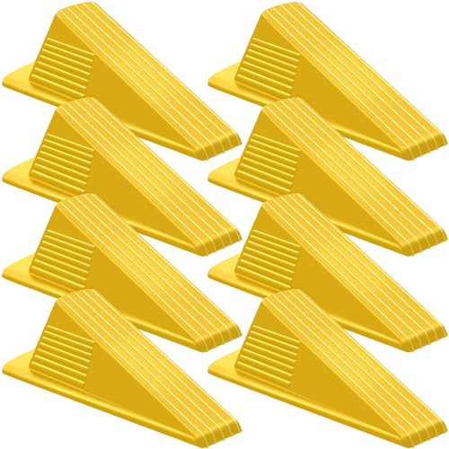 Frienda 8 Pcs Jumbo Door Stoppers Heavy Duty Door Stopper Tall up to 2inch Tall Wedge TPR Large Wedge Stackable Big Rubber Doorstop for Hotel Carpet Hardwood Concrete and Tile (Yellow) - color: Yellow