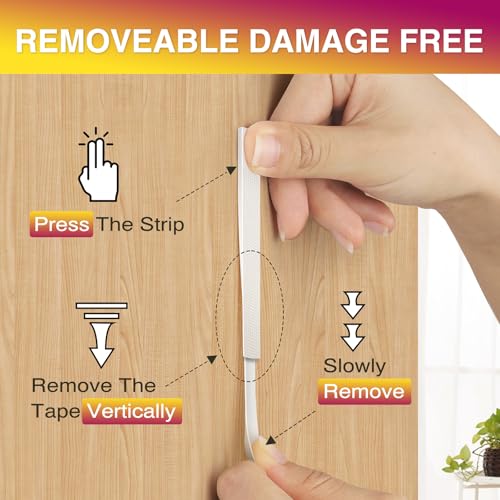 Picture Hanging Strips Heavy Duty XL 40 Pairs/80Strips, Damage Free Hanging Picture Hangers, Removable Adhesive Hook and Loop Wall Strips, Frame Stickers No Nails for Home Decor Wall Posters