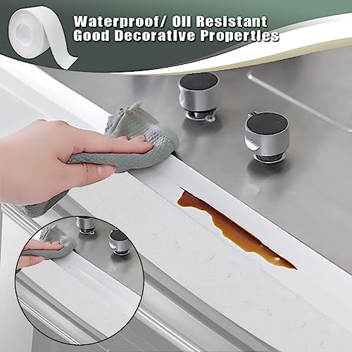 Caulk Tape - Waterproof Self-Adhesive Caulking Tape 1.5" x 10.5Ft for Toilet Sealer, Around Toilet Base, Kitchen, Bathroom, Sink, Shower, Bathtub Edge Protector, PVC Caulk Strip