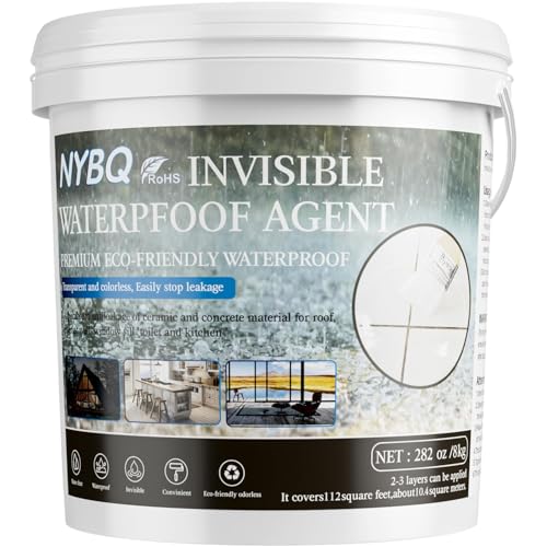 NYBQ Waterproof Sealant Coating 282oz，Transparent Invisible Waterproof Agent, Super Strong Anti-Leakage Polyurethane Coating for Bathroom, Roofs, Kitchen, Patio, Walls, Indoor & Outdoor - size: 282OZ
