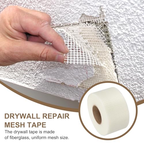 PATIKIL Drywall Repair Mesh Tape, 4 inch x 328 ft Fiberglass Repair Patch Self-Adhesive Dry Wall Joint Tape 7 Mesh Wall Hole Crack and Seam Patch, White - size: 4 inch x 328 Feet