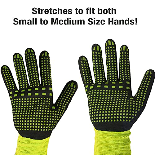Midwest Gloves & Gear 94HVG-SM MAX Grip Glove, HI VIS Yellow - size: Medium