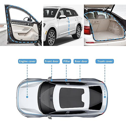 Car Door Seal Strip,U-Shaped Automotive Weather Stripping Rubber Seal Strip with Metal Clips,Universal Push-in Car Door Edge Guards Fits Car Truck RV Boat Home(25Ft) - color: 25Ft