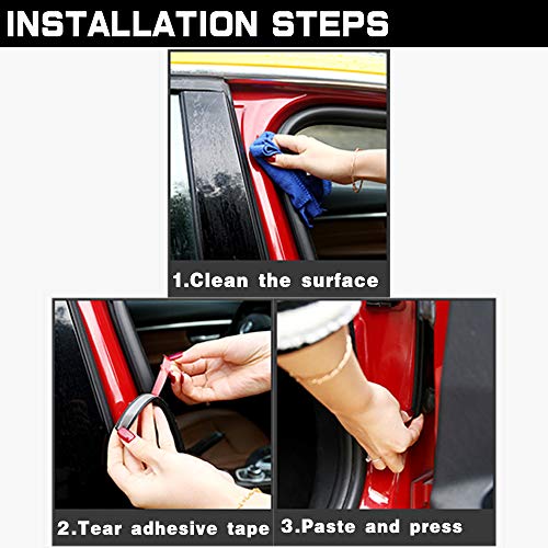 Universal Car Weather Stripping, Self-Adhesive Auto Door Rubber Seal Strip, Engine & Window Noise Insulation (47/100" x 2/5" x 33 Feet) - size: 33 Feet Long