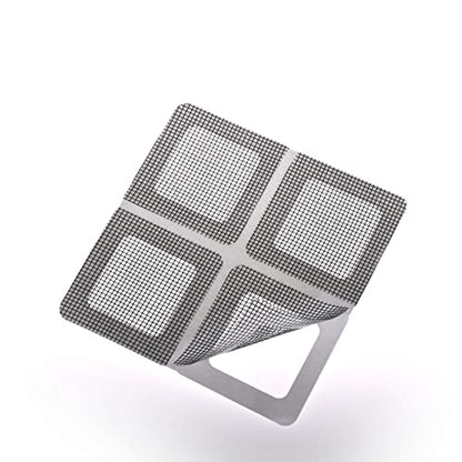by.RHO Window and Door Screen Repair Patch kit. Valuekit, (4⅝" x 6¼" (3pcs) / 3½" x 3½" (3pcs) / 1⅞" x 1⅞" (2pcs) - color: Small+Medium+Large / Gray