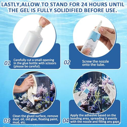 Threlaco 4 Pcs Aquarium Silicone 4 oz Aquarium Safe Silicone Underwater Sealant Clear Waterproof Strong Adhesion for Fish Tank Pools