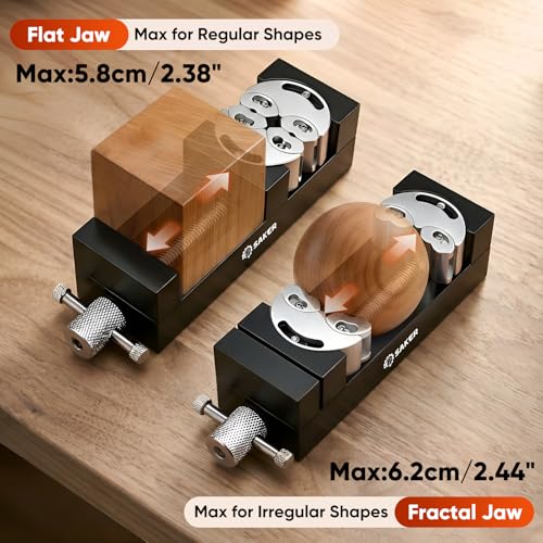 Saker Fractal Vise-Mini Vise Clamp- Bench Vise/Drill Press Vise, Self-Adjusting Aerospace-grade Aluminum Alloy&Heavy-Duty CNC Machined for Jewelry Making, DIY, Woodworking, and Repair - color: Black