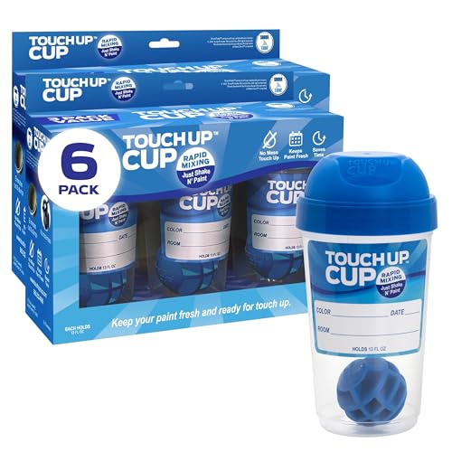 Touch Up Cup Empty Plastic Paint Storage Containers with Lids for Leftover Paint, Touch Ups, As Seen On Shark Tank Products, 13 oz, Pack of 6 - style: 3 Cups (Pack of 2)