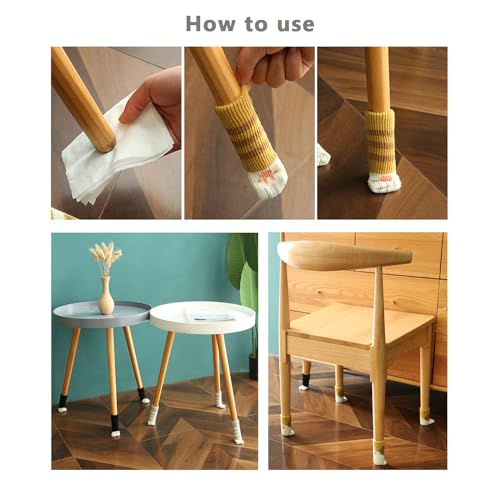 WAFJAMF 24 PCS Cute Cat Paw Furniture Leg Socks, Chair Leg Floor Protectors for Avoid Scratches, Fit Square Round Furniture Leg for Moving Easily and Reduce Noise