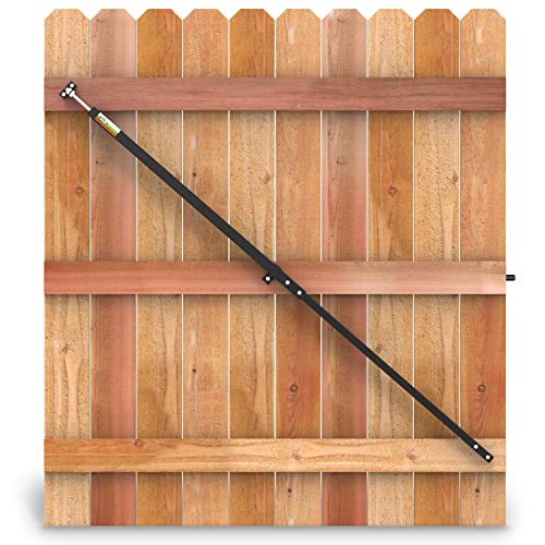 6' Telescopic Gate Brace - Wood Privacy Fence Anti Sag Gate Kit - Gate Hardware Kit for Outdoor Wooden Fence Gates, 1 Patented USA Made Brace (6' Telescopic (40" - 74"), Black) - size: 6' Telescopic (40" - 74")