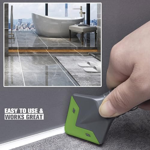9 in 1caulk smoothingand Grouting Tool, silicone remover，Sealant Trimming and Removal Tool with Grout Squeegee for Bathrooms, Windows, Doors, Kitche - color: Green