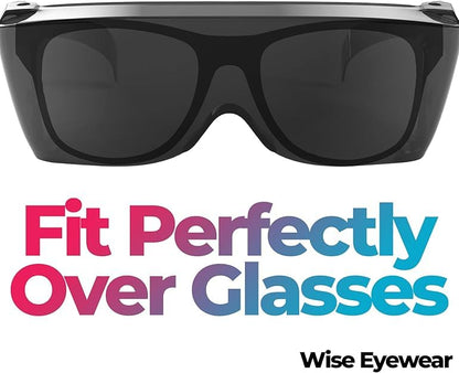 Cover-Ups Black Fit Over Sunglasses - Wrap Around Sunglasses - People Who Wear Prescription Glasses in the Sun - color: 2 - Black