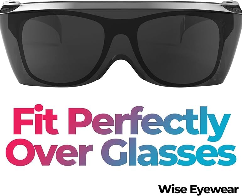 Cover-Ups Black Fit Over Sunglasses - Wrap Around Sunglasses - People Who Wear Prescription Glasses in the Sun - color: 2 - Black