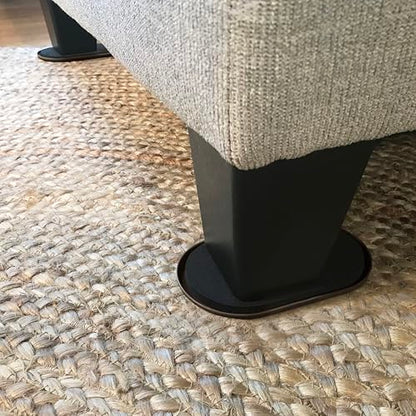 Super Sliders 5-3/4" x 9-1/2" XL Oval Reusable Furniture Sliders for Carpet, Anti-Slip Protective Furniture Moving Pads for Beds, Sofas, Dressers, Set of 8, Brown