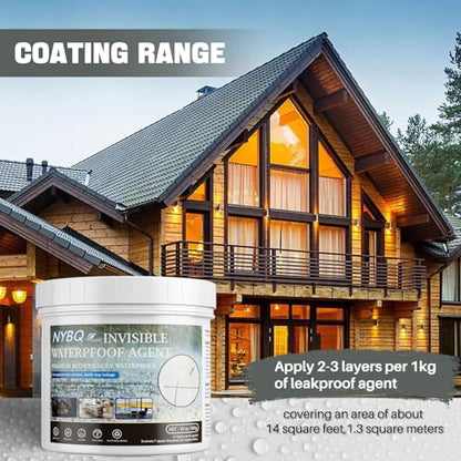 NYBQ Waterproof Sealant Coating 18oz, Transparent Invisible Waterproof Agent, Super Strong Anti-Leakage Polyurethane Coating for Bathroom, Roofs, Kitchen, Patio, Walls, Indoor & Outdoor - size: 18OZ