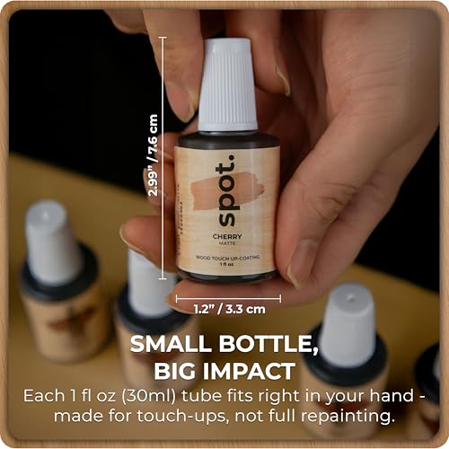 Light Brown Wood Stain Repair Kit, Brush-On Touch-Up Stain Bottles, Golden Oak, Early America, Cherry, Red Oak, Interior and Exterior Wood, 4 fl oz Total by spot. - color: Light Brown