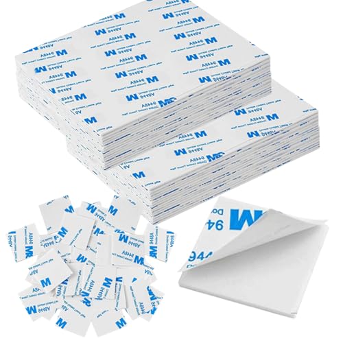 400 Pack Double Sided Foam Tape, Square Super-Sticky Double Sided Adhesive Pads for Crafts, Self-Adhesive Double Sided Mounting Tape for House Wall Decor - Double Sided Sticky Tape, 27 x 27 x 2mm - size: 400Pack
