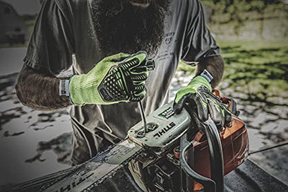 Gorilla Grip Max RhinoFlex High Vis Work Gloves With Impact and Abrasion Protection, Medium