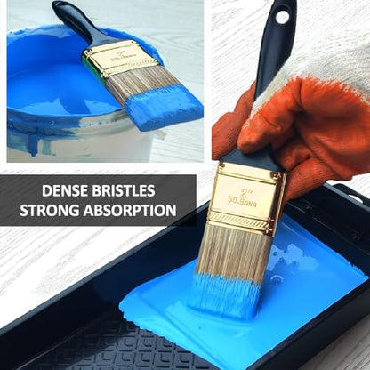 Great Andrew Paint Brushes, 10 PCS 2" Bulk Paint Brush Pack Multi use, Flat Paint Brushes Set for Walls Fences Trim Home Furniture - size: 10 PCS, 2"