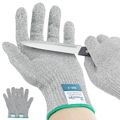 Dowellife Cut Resistant Gloves A9 Maximum Protection - Food Grade Kitchen & Chef Gloves for Food Prep, Knife Cutting, Mandoline Slicing, Butcher, Oyster Shucking, Fish Handling (Large, 2 Pairs) - size: Large (Pack of 2)
