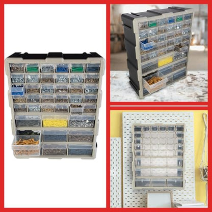 Stalwart 39-Drawer Plastic Small Parts Organizer - Desktop or Wall Storage Drawers for Organizing Hardware, Crafts, Garage, or Classroom (Black) - style: 39 Drawers