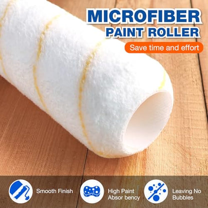 King Origin 16-Piece Paint Roller Kit with Extension Pole (3 ft), 9"&4" Paint Rollers, Frames, Paint Brush, Drop Cloth, House Paint Supplies for Painting Walls, Home Interior - color: 16 Pack, 9" & 4" roller