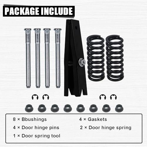 RULLINE Complete Door Hinge Repair Kit for Chevy GMC - Includes Pin, Bushing, Spring, and Tool - Compatible with C1500 C2500 K1500 K2500 K3500 Suburban Tahoe Jimmy Yukon 1988-2002 - size: For 88-02 Chevy 19pcs