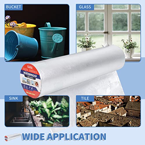 Butyl Waterproof Tape 20" x 32.8' Leak Proof Butyl Seal Strip Watertight Putty Tape for Air Mattress Patch, RV Repair, Window and Boat Sealing, Glass, Gutter, Rubber Roof Patching - size: 20"W x 32.8'L