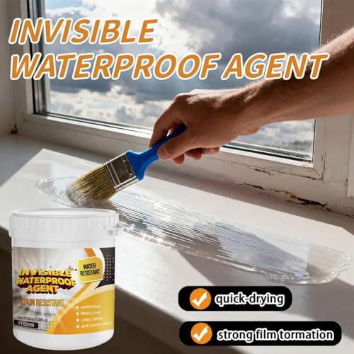 Waterproof Sealant - 100g Anti-Leakage Invisible Coating,Leak Repair Sealant with Brush | for Roof Repair Floor Bathroom Basement Wall Window
