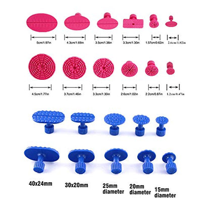 U/D Dent Repair Kit - 2 in 1 Dent Puller Paintless Dent Repair with T-bar Dent Removal Kit,22 Glue Puller,2 Stainless Steel Grooves,2 Short Puller Lines and 2 Long Puller Lines