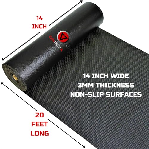 ONREVA Tool Box Liner 14 inch wide x 20 ft Large, Thick Heavy Duty Toolbox Drawer Liners, Rolling Tool Chest Foam Mat, Shelf Rubber Mat, Black Non-slip Organizer Pad for Cabinet, Workbench