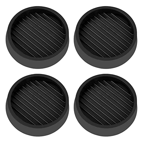 VOCOMO 2X2 Round Rubber Caster Cups, Non Slip Furniture Pads, Anti-Slip Gripper, Anti Skid Furniture Feet, Anti Slide Floor Protector for Bed Couch Table Chair Stoppers - (Black, 4 Pack) - color: Black, size: 2” 4pcs