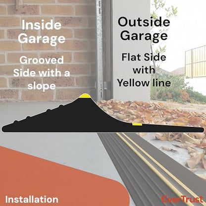 16Ft/5M Garage Threshold Seal Strip. Weatherproof EPDM Rubber Strip Replacement Kit for DIY. Strip + 1pc 300 ml Sealant Adhesive.