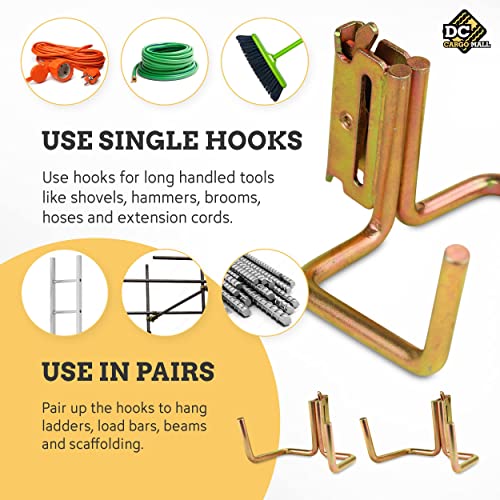 DC Cargo Mall Dual Arm Tool Hook Hanger E Track Accessories 3" Deep (2 Pack) - Garage Wall Mount, Truck, Enclosed Trailer, Storage System - size: 2 Pack