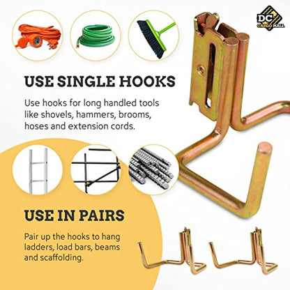 DC Cargo Mall Dual Arm Tool Hook Hanger E Track Accessories 3" Deep (2 Pack) - Garage Wall Mount, Truck, Enclosed Trailer, Storage System - size: 2 Pack