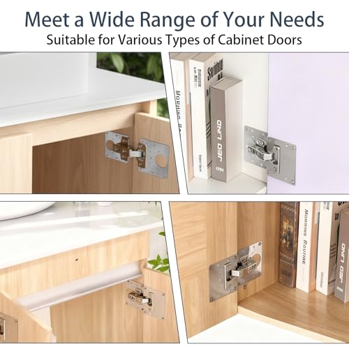 20 Pcs Cabinet Hinge Repair Plate, Stainless Steel Door Hinge Repair Plate Kit Metal Large Fix Board Replacement Kit with Screws for Kitchen Cabinet, Cupboard Doors and Furniture
