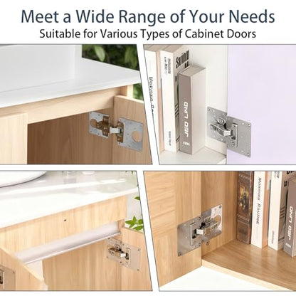 20 Pcs Cabinet Hinge Repair Plate, Stainless Steel Door Hinge Repair Plate Kit Metal Large Fix Board Replacement Kit with Screws for Kitchen Cabinet, Cupboard Doors and Furniture