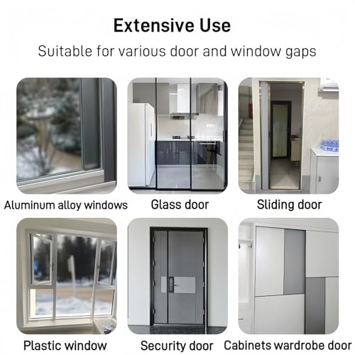 Window Weather Stripping Door Seal, 33 Ft Self-Adhesive Winter Insulation Strip for Exterior Front Door Frame Window Soundproofing Noise Cancelling Window Inserts, 0.35"Wide x 0.35"Thick,Gray - size: 0.35" Wide x 0.35" Thick