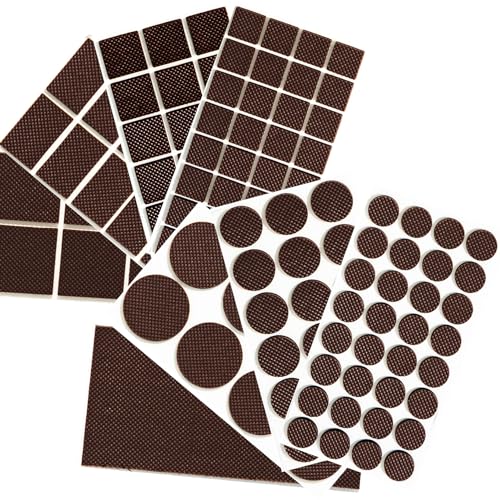 Non Slip Furniture Pads for Hardwood Tiles Floors - Noise Canceller Self-Adhesive Anti Slip Rubber Furniture Stoppers to Prevent Sliding - Assorted Packing 129 PCS - size: Mixed