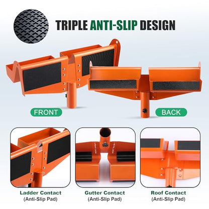 Heavy Duty Ladder Stabilizer and Gutter Guard, Roof Access Safety Tool, Prevent Ladder Slippage, Gutter Protection for Roofing, Multi-Functional Ladders Accessory, Improve Roof Cleaning Work Safety