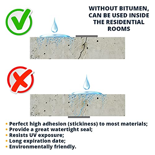 Alenor Butyl Rubber Aluminum Tape 2" inch x 16 Ft Wall Crack Roof Leaks Waterproof Heat Resistant Tape Perfect for Sealing Patching Hot Cold Air Ducts Wood Metal Plastic Glass Repair