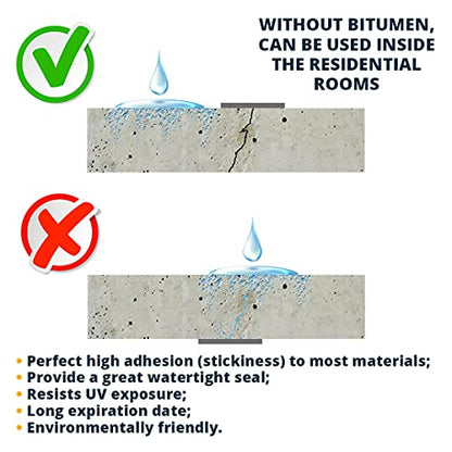 Alenor Butyl Rubber Aluminum Tape 2" inch x 16 Ft Wall Crack Roof Leaks Waterproof Heat Resistant Tape Perfect for Sealing Patching Hot Cold Air Ducts Wood Metal Plastic Glass Repair