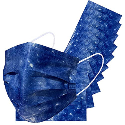 Disposable Safety Mask 3 Layer Protection Face Mask for Adults 50 pcs (Cosmo Night) - color: Cosmo Night
