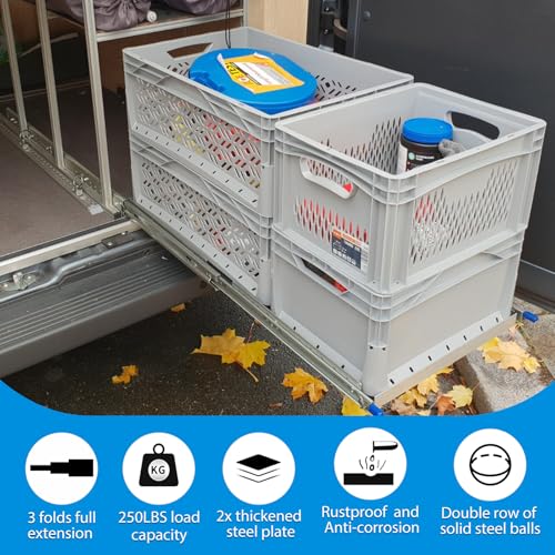 YENUO Heavy Duty Locking Drawer Slides Full Extension Runners with Lock 12 14 16 18 20 22 24 26 28 30 32 34 36 38 40 Inch Side Mount Ball Bearing Rails Track Glides 250 Lbs 1 Pair(W:53mm, 14 Inch) - size: 14 Inch, style: Load:250 lb (With lock) -W:53mm