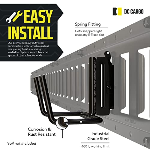 DC Cargo Mall Dual Arm Tool Hook Hanger E Track Accessories 3" Deep (10 Pack) - Garage Wall Mount, Truck, Enclosed Trailer, Storage ETrack System - size: 10 Pack