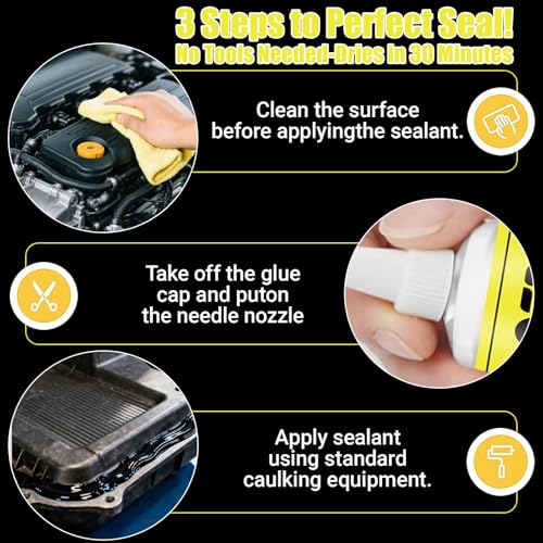Automotive Adhesive Sealant Black, 100ml Auto Body Glue Heat Resistant, Silicone Adhesive Sealant for Repair Car Body, Windows, Trunk, Interior, Metal (1.69 floz*2)