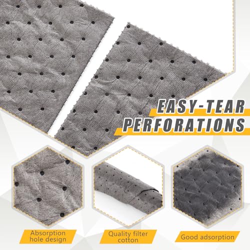 SmoothNovelty 30" W x 150' l Oil Absorbent Mat Roll Oil Pads Absorbs up to 40.2 Gallons Heavyweight Mat Roll for Protecting Home Garage Basement(Gray) - color: Grey