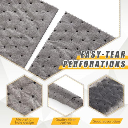 SmoothNovelty 30" W x 150' l Oil Absorbent Mat Roll Oil Pads Absorbs up to 40.2 Gallons Heavyweight Mat Roll for Protecting Home Garage Basement(Gray) - color: Grey